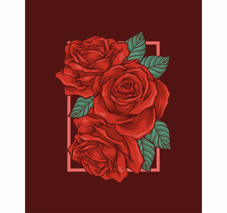 Eleganta röda rosor Rullgardin blommor och växter - Tenstickers