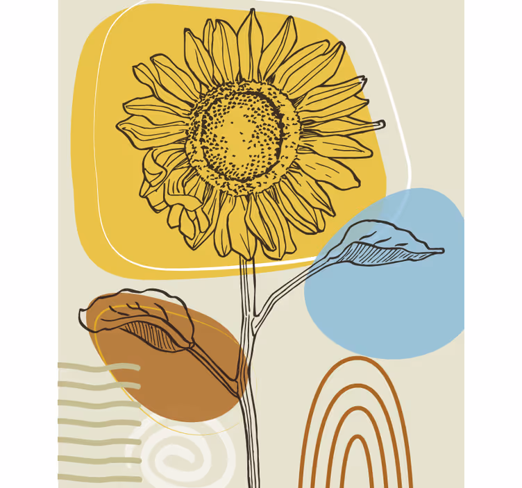 Blomma växt illustration blomma rullgardin - Tenstickers