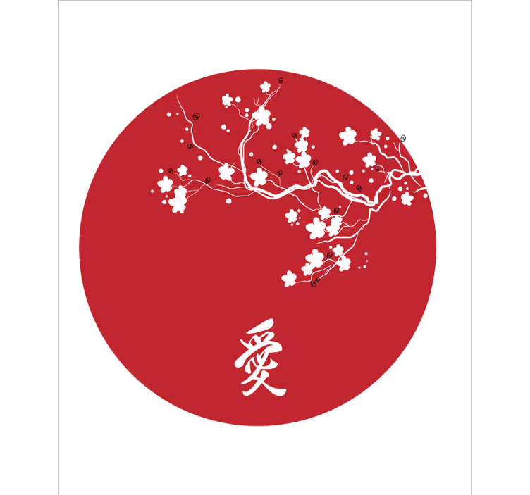 Japansk körsbärscirkel Rullgardin blommig - Tenstickers