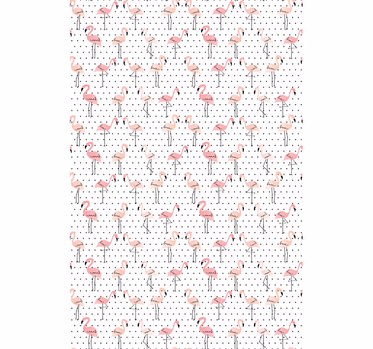 Rosa flamingo och svarta små prickar rullgardin - Tenstickers