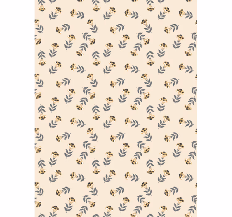 Beige minimalistiskt mönster Rullgardin blommor och växter - Tenstickers