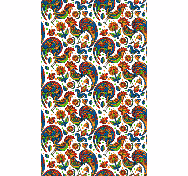 Färgglada kycklingar och polska blomma - Tenstickers
