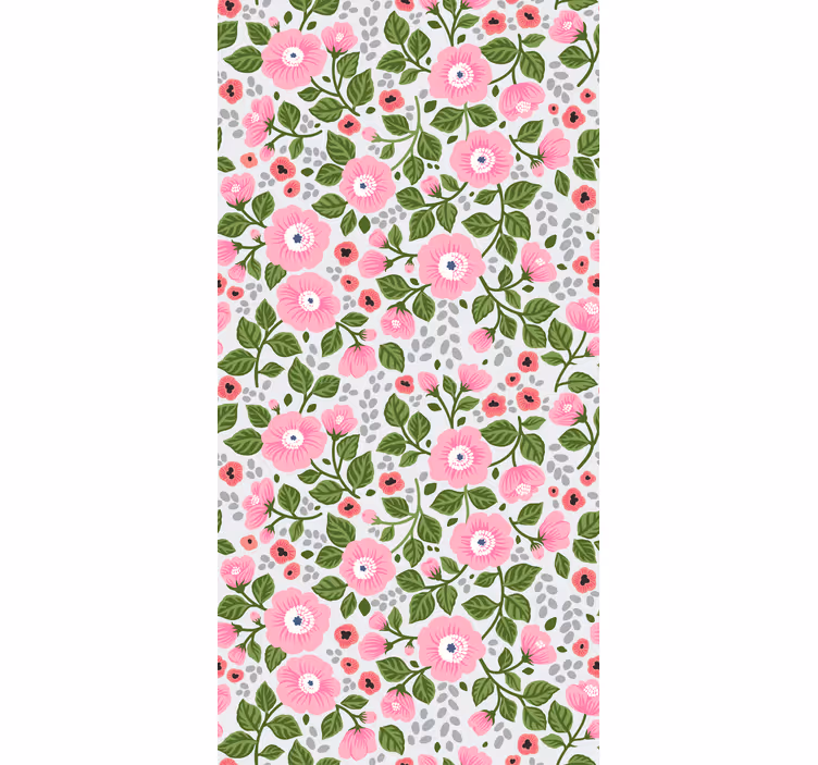 Rosa blommar trädgård Rullgardin blommor och växter - Tenstickers
