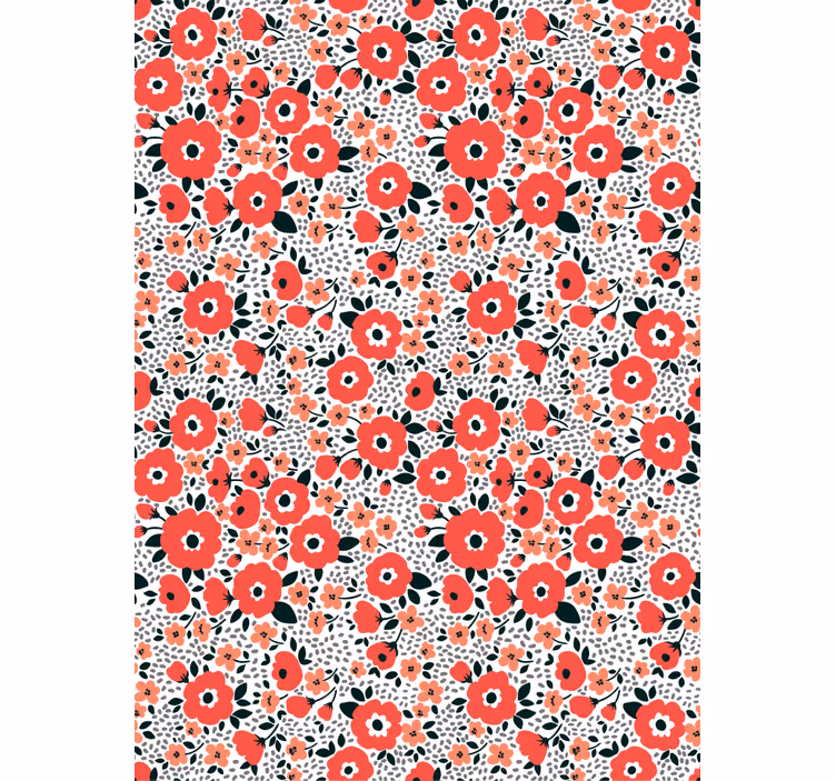 Charmigt valpmönster Rullgardin blommig - Tenstickers