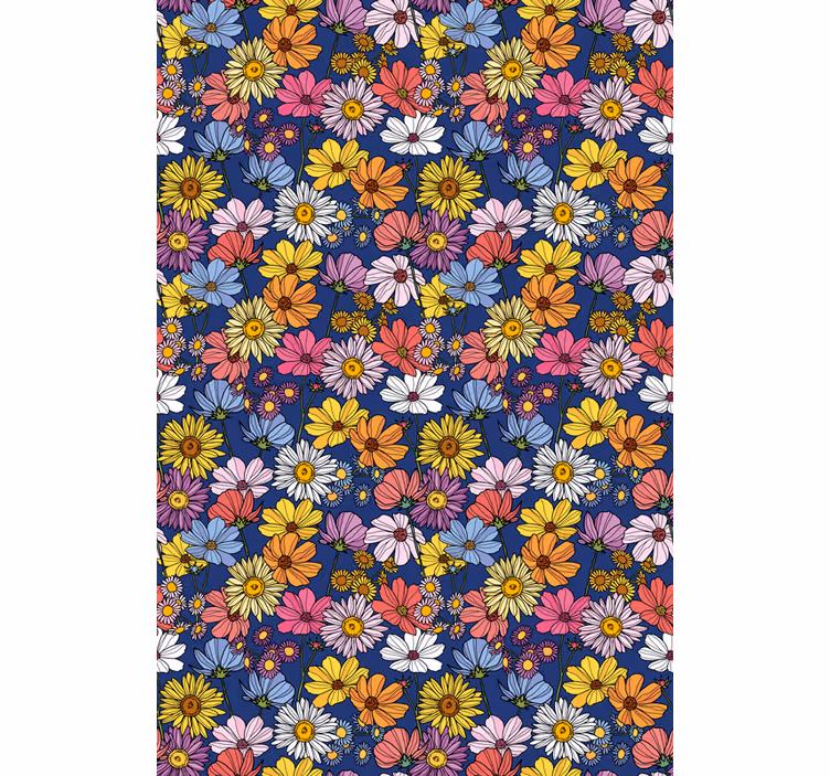 Färgglada blommor och växtRullgardin - Tenstickers