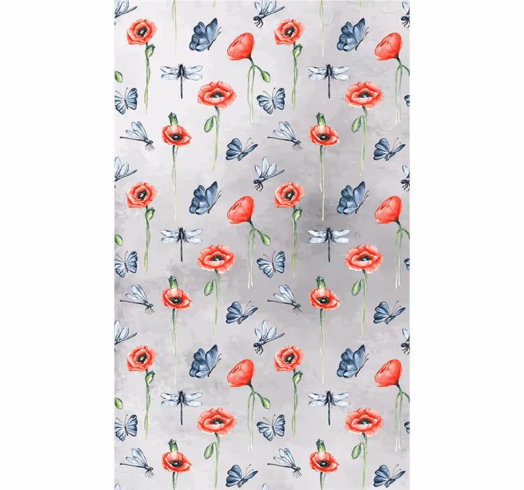 Valpar och insekter Rullgardin blommor och växter - Tenstickers