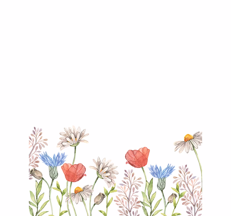 Akvarell vårblommor och växtRullgardin - Tenstickers