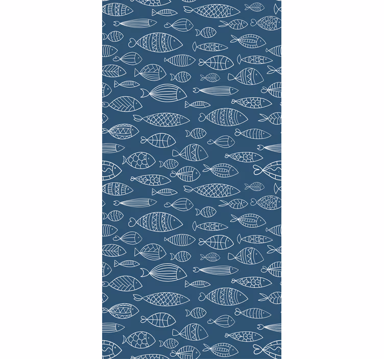 Fiskmönster design Rullgardin djur - Tenstickers