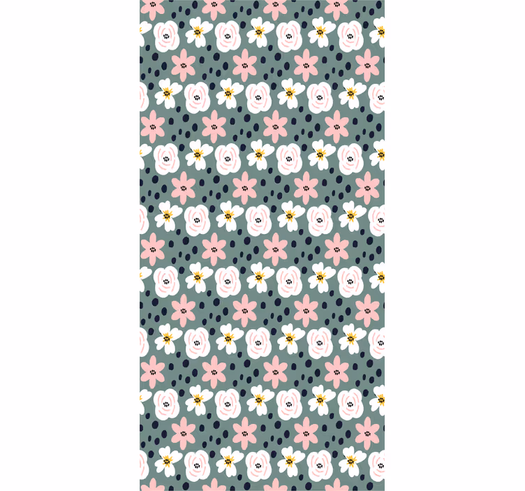 Blommande blommönster Rullgardin blommor och växter - Tenstickers