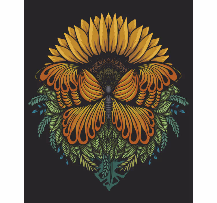 Solros med fjärilar blommor - Tenstickers