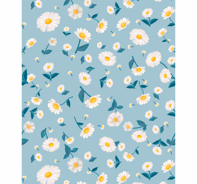 Tusensköna blått mönster Rullgardin blommor och växter - Tenstickers