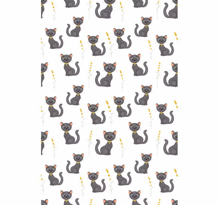 Söt katt med krage barns rullgardin - Tenstickers