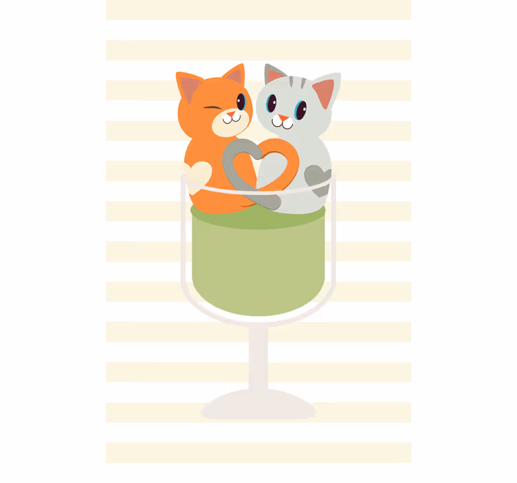 Härliga katter dricker en cocktail barnens rullgardin - Tenstickers