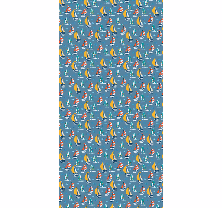 Mönster med segelbåtar barn rullgardin - Tenstickers