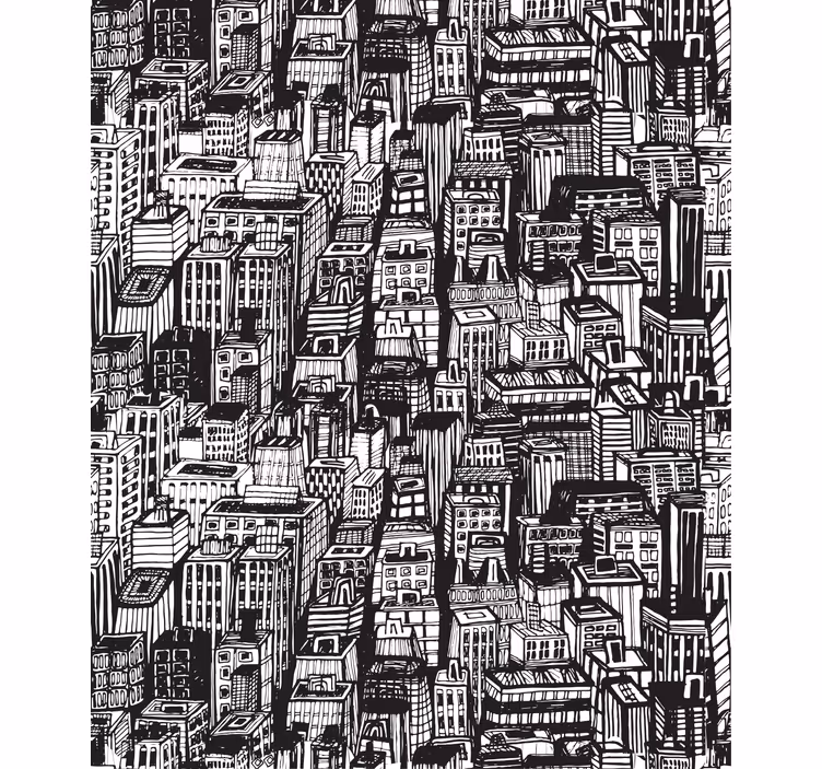 New york skyline reflekterad rullgardin målning - Tenstickers