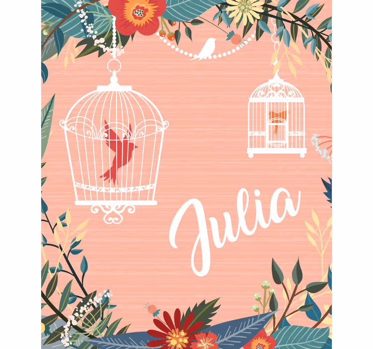 Rullgardin blommor och växter fågelburar och blommor - Tenstickers