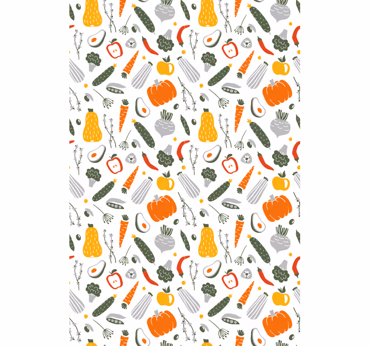 Färgglada mönster frukt och grönsaker rullgardin - Tenstickers