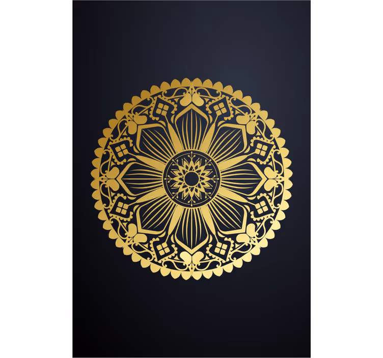Gyllene effekt marin mandala zen rullgardin - Tenstickers