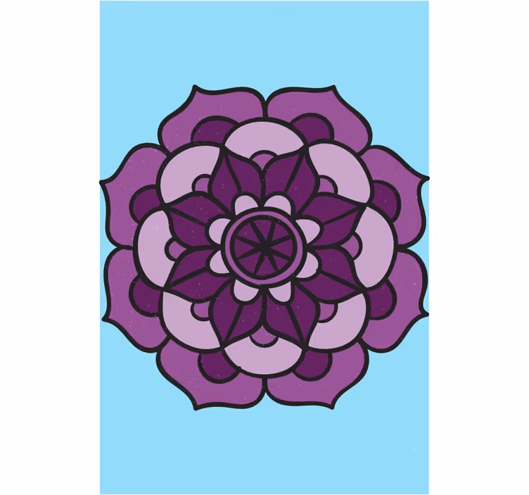 Invecklad lila blomma Rullgardin blommig - Tenstickers