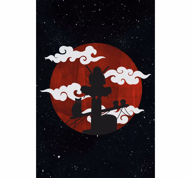 Samurai siluett scen Originella rullgardiner - Tenstickers