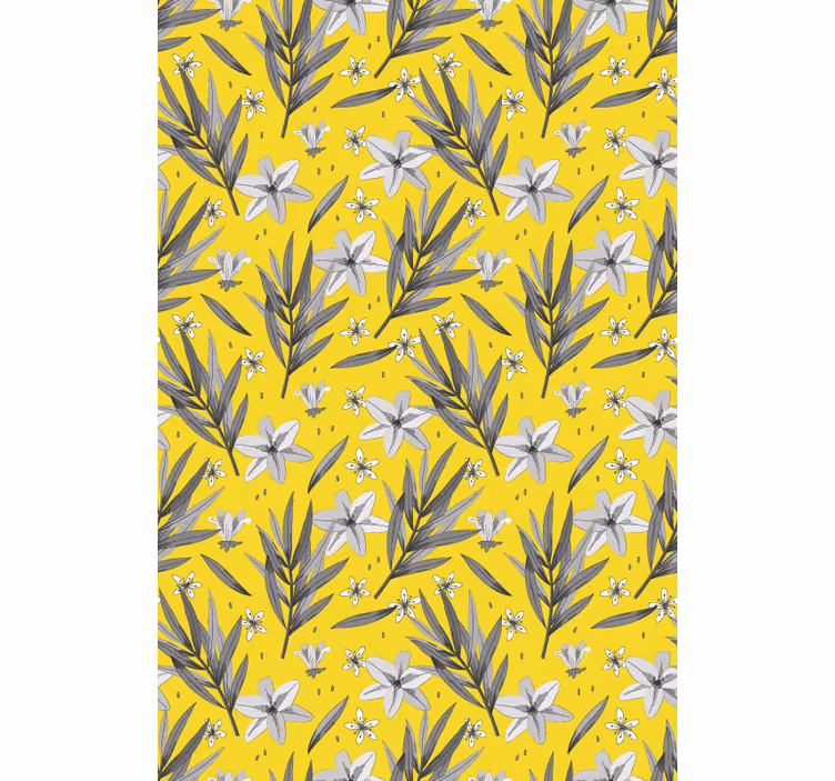 Blommigt botaniskt motiv Rullgardin blommor och växter - Tenstickers