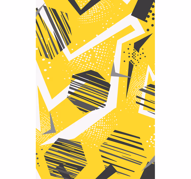 Gul dynamisk geometri Rullgardin modern - Tenstickers