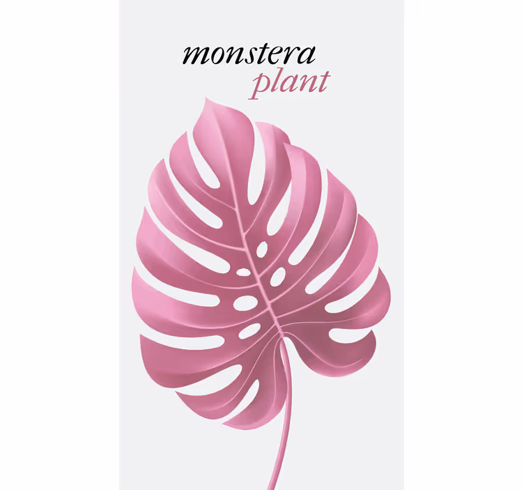 Rosa monstera växt Rullgardin blommor och växter - Tenstickers