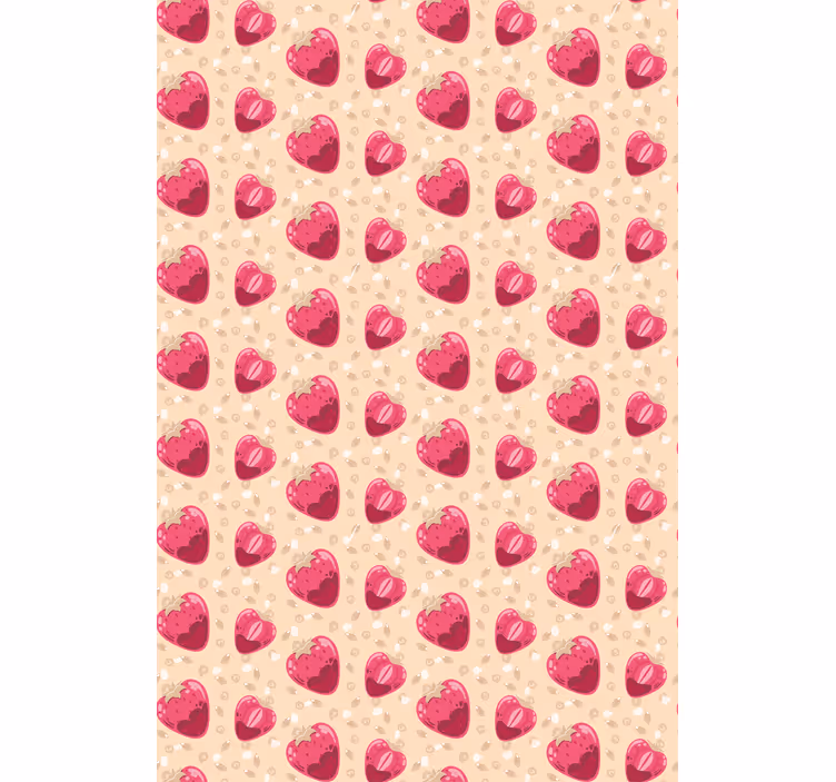 Jordgubbar mönster frukt och grönsaker rullgardin - Tenstickers
