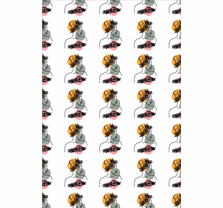 Stiliserade blommiga ansikten Andra persienner - Tenstickers