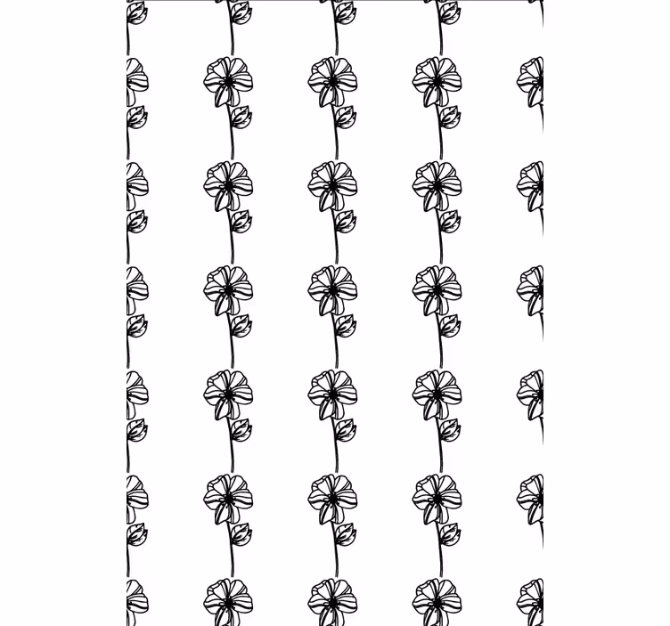 Daisy flower modern line art flower rullgardin - Tenstickers
