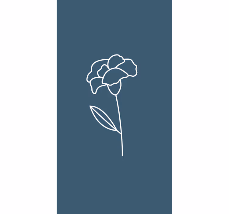 Enda kontur Rullgardin blommor och växter - Tenstickers