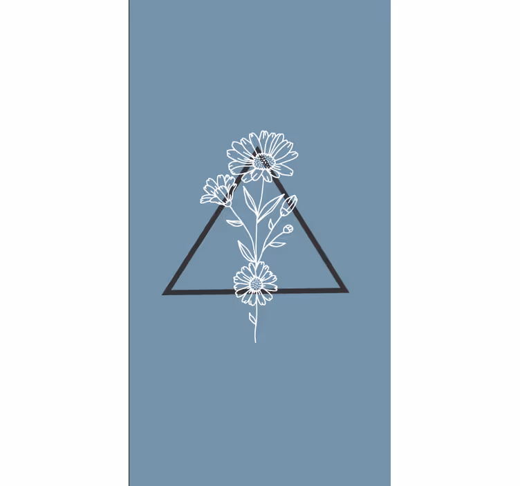 Elegant triangelmotiv Rullgardin blommor och växter - Tenstickers