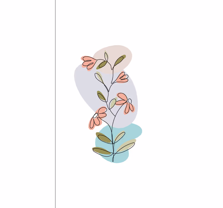 Charmiga blomstammar Rullgardin blommor och växter - Tenstickers