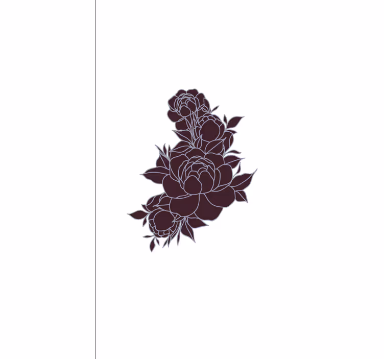 Graciösa svarta rosor Rullgardin blommig - Tenstickers