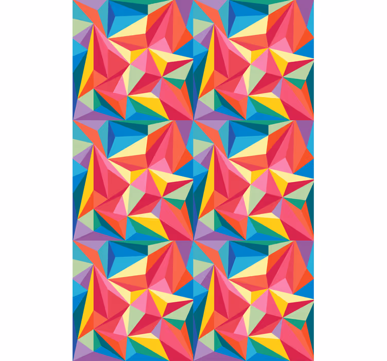 Mångfärgad geometrisk bild Rullgardinmålning - Tenstickers