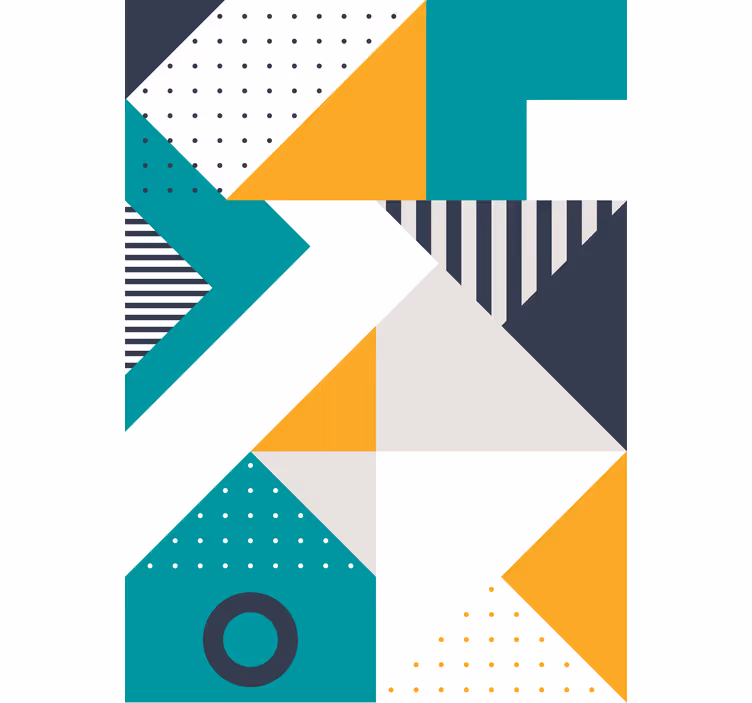 Trianglar geometrisk konst rullgardin målning - Tenstickers