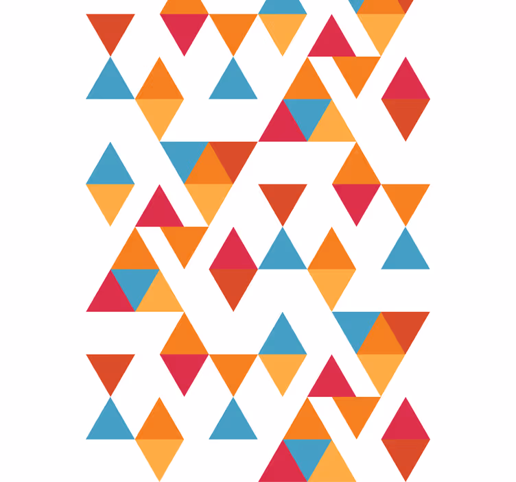 Färgglad geometrisk triangel Rullgardin modern - Tenstickers