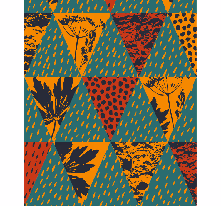 Geometriska blommönster Rullgardin modern - Tenstickers