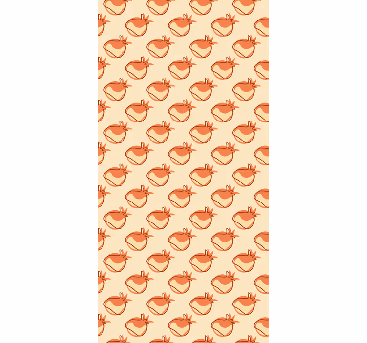 Doodle granatäpple frukt och grönsaker rullgardin - Tenstickers