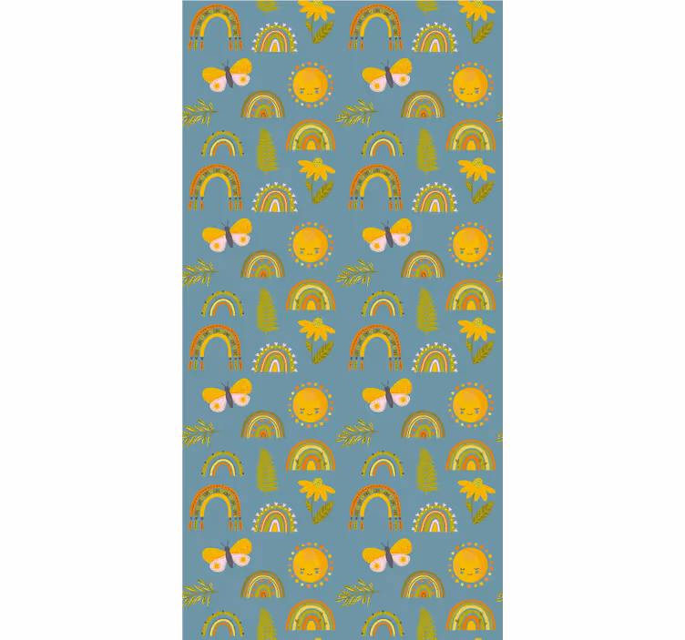 Gula motiv mönster barngardin - Tenstickers