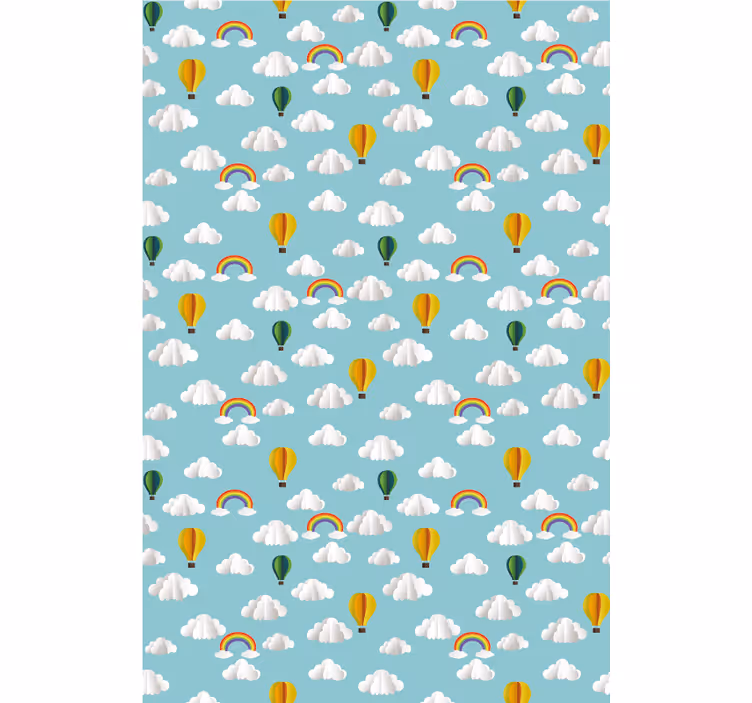 Ballong blå himmel landskap barn rullgardin - Tenstickers