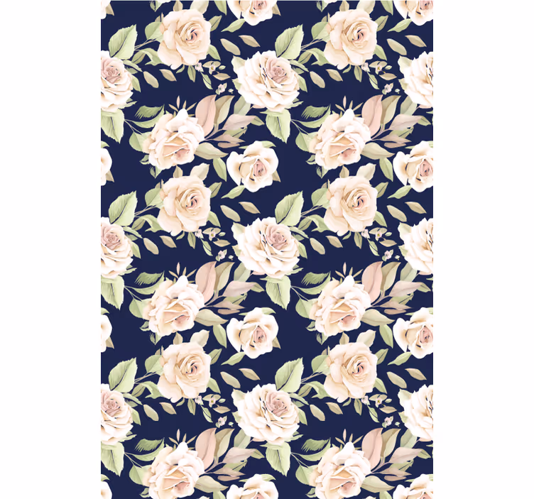 Vintage mönster blommor och växtRullgardin - Tenstickers