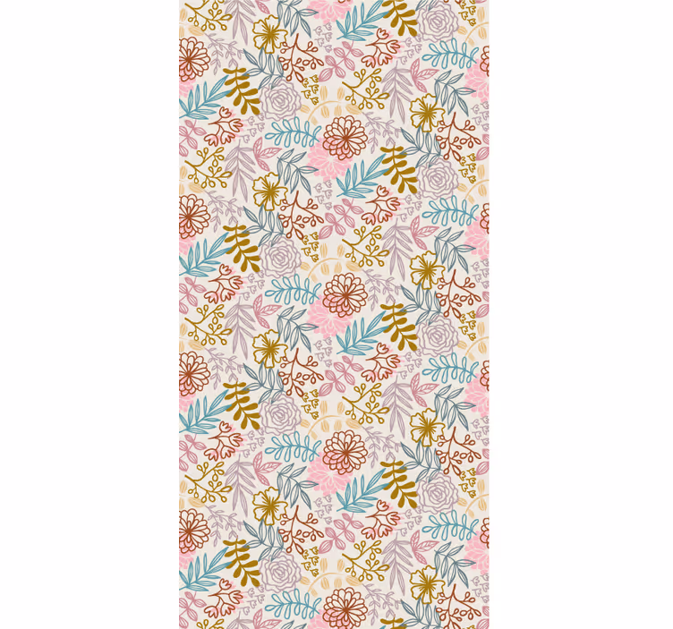 Rullgardin blommor och växter blomsterdesign - Tenstickers
