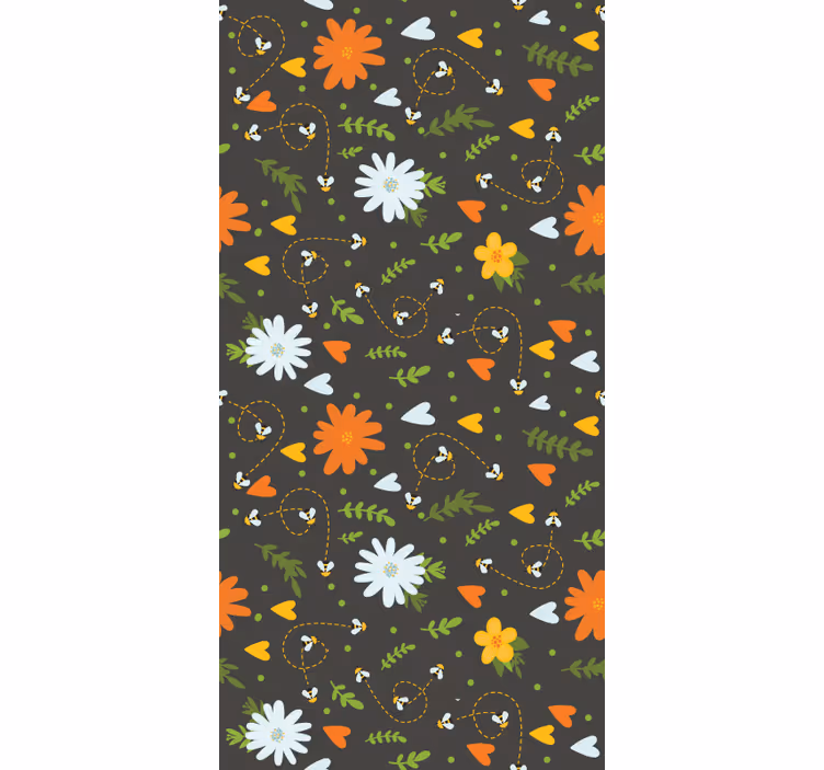 Våren färgglada mönster blommor och växt rullgardin - Tenstickers