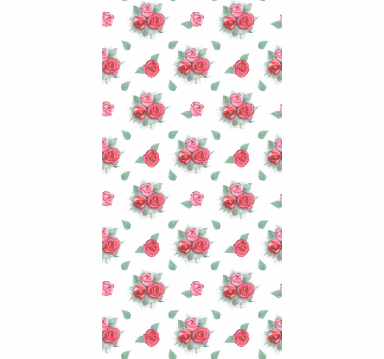 Rosor med löv Rullgardin blommor och växter - Tenstickers