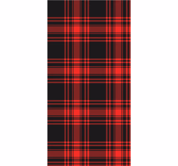 Menzies tartan black red check modern rullgardin - Tenstickers