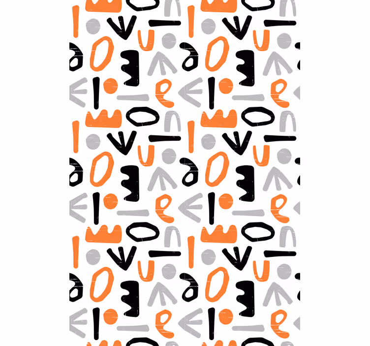 Geometriska bokstäver Rullgardin med text - Tenstickers