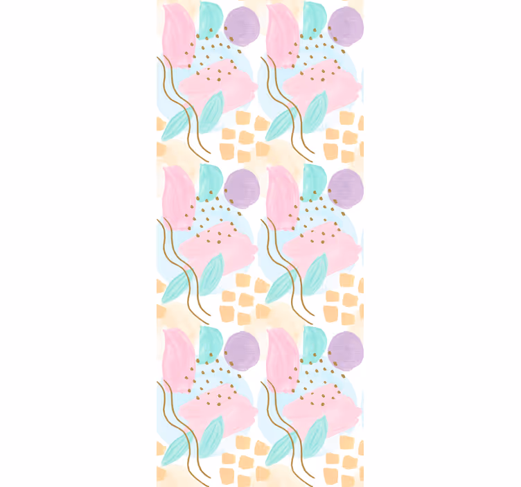 Abstrakta blommönster Rullgardin modern - Tenstickers