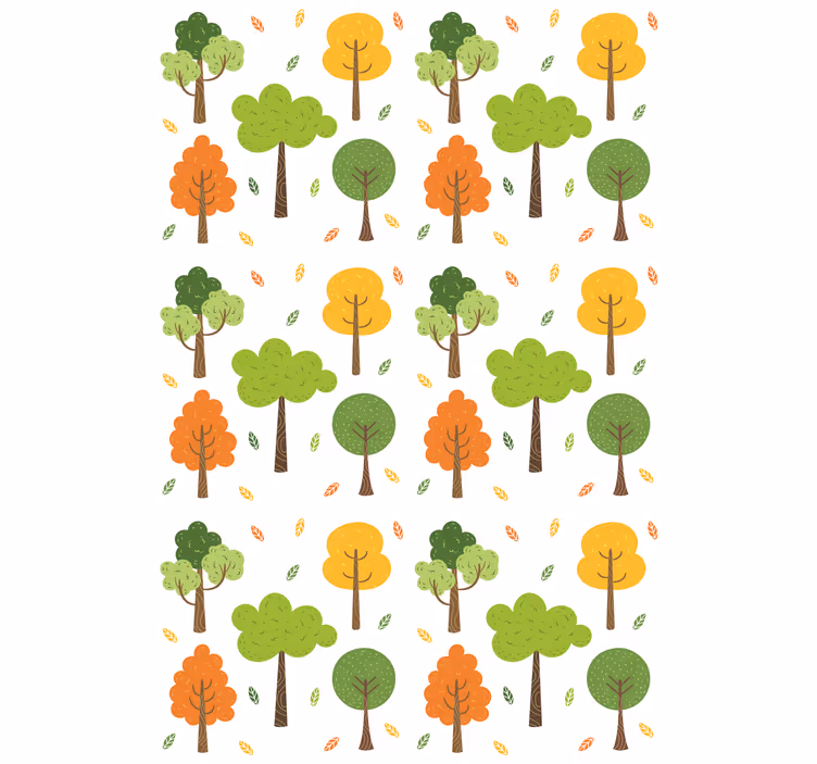 Färgglada träd modern rullgardin - Tenstickers