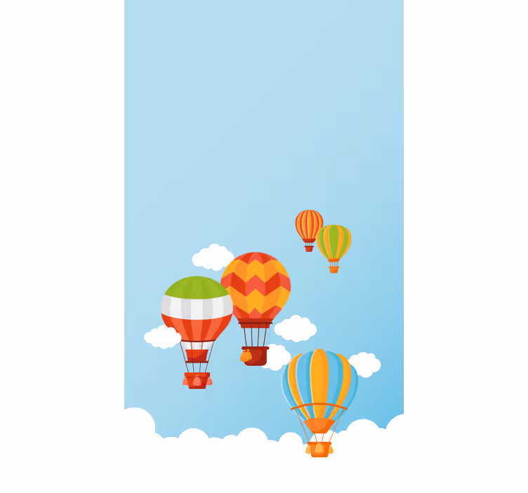 Färgglada luftballonger Rrullgardin barn - Tenstickers